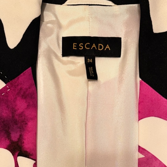 Escada Floral Orchid Print Blazer Jacket Size 34 (4) - NWOT - Picture 4 of 14